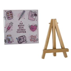 Tegeltje Zorgtopper - Tegeltjestaal (10,5 x10,5 cm)