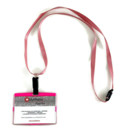 Billy Pashouder / badgeholder + Lanyard - Roze