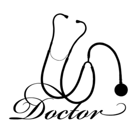 Sticker Doctor Stethoscoop Zwart 