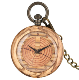 Zakhorloge - doktershorloge hout -"Jaar-Ringen"