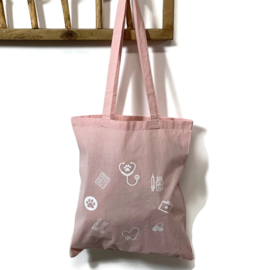 Linnen Tas | Dierzorg & Paraveterinair | Roze