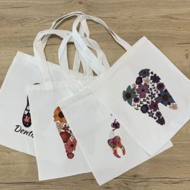 Dental tas textiel - Kies bloemen - Paars
