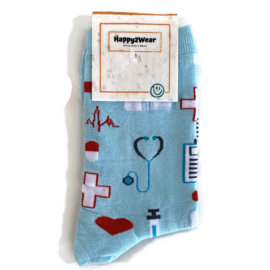 Happy2Wear Zorgsokken - Arts & Onderzoek mismatched  lichtblauw