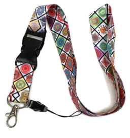 Lanyard - keycord - Mandala in vrolijke kleuren