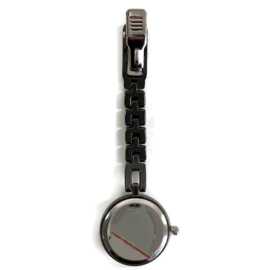 Clip-on elegant dokter- zuster horloge - Titanium Zwart