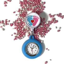 KraamZorg Horloge flex - Babyvoetjes Blauw