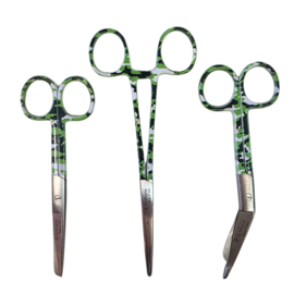 Set scharen Camouflage LICHT groen (kocher-verpleegkundige-schaar & verbandschaar)