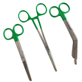 Scharenset glitter handvatten - Groen (kocher - verpleegkundige schaar & verbandschaar)
