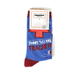 Happy2Wear onderwijs sokken - juf of meester AWESOME TEACHER