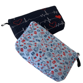 Stoffen tasje met rits - MEDISCHE PRINT - Apotheek & Lab