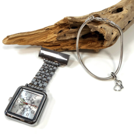 Slangen armband (925 zilver) met bedel - zorg - stethoscoop