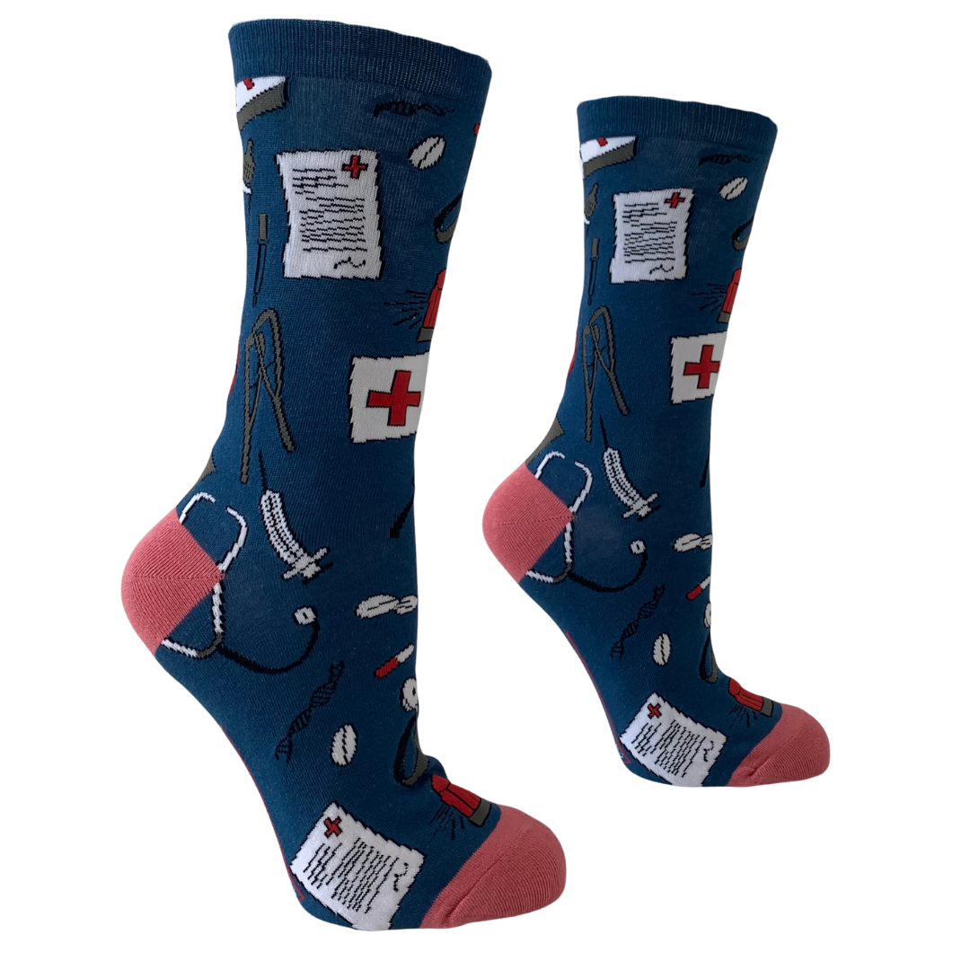 H2W Sokken - Acute zorg - Marine & Pink