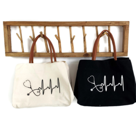 Canvas Schoudertas ZORG - shopper Zwart