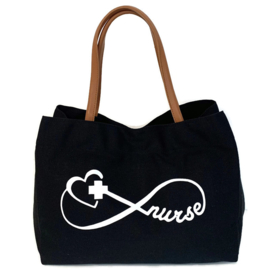Canvas Schoudertas Forever Nurse - Zwart