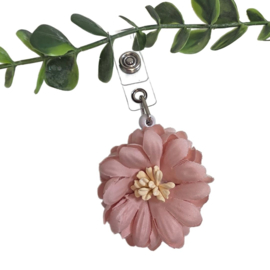 Flower Textiel - Jojo - trekkoord voor badge of sleutel Zalm-Roze