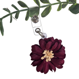 Flower Textiel - Jojo - trekkoord voor badge of sleutel Bordeaux