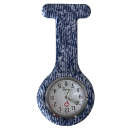Verpleeghorloge Jeans Blauw Clip