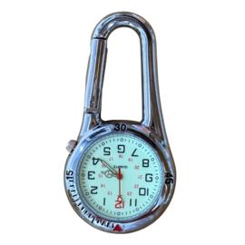 Stoer Medisch horloge Karabijn Haak zilver