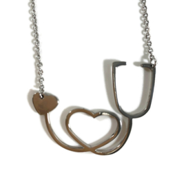 Collier-Ketting zorgprofessional Stethoscoop - zilver