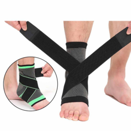 Elastische enkelbandage sportbrace grijs/zwart
