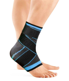 Elastische enkelbandage sportbrace grijs/blauw