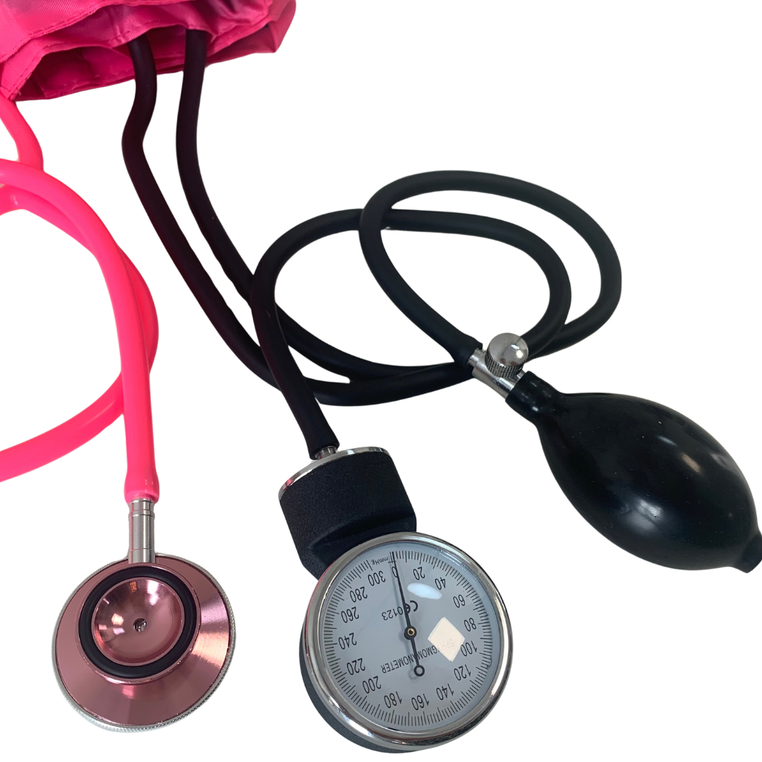 Set bloeddrukmeter & stethoscoop Pink