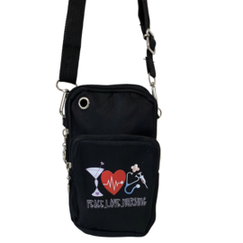 Telefoontasje & schoudertasje - Peace Love Nursing - zwart