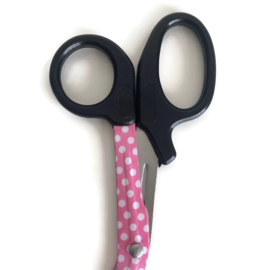 Utility schaar coated Roze met witte stippen