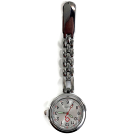 Clip-on elegant dokter- zuster horloge - Zilver