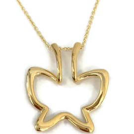 Collier & Ring-houder Goud | Vlinder - 925 Zilver