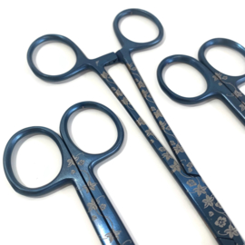 Scharenset zorg Platina bloem Metallic Blauw (3-set)