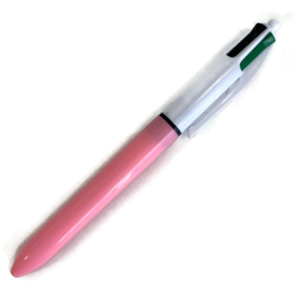 4 Kleuren pen KICK | Roze - wit