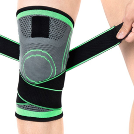 Elastische kniebandage sportbrace groen/grijs