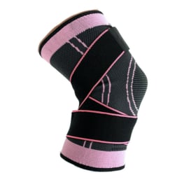 Elastische kniebandage sportbrace Roze/grijs