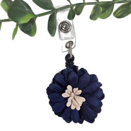 Flower Textiel - Jojo - trekkoord voor badge of sleutel Marine