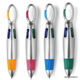 4 Kleuren pen met musketon haak