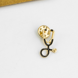 Pin Stethoscoop zwart