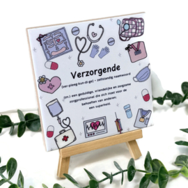 Tegeltje Verzorgende - Tegeltjestaal (10,5 x10,5 cm)