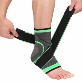 Elastische enkelbandage sportbrace grijs/groen