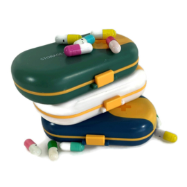2 in 1 Pillensnijder en Pillendoosje STORAGE groen
