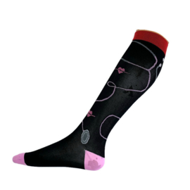 Compressie kousen Stethoscoop pink & rood