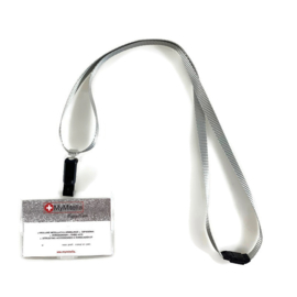 Billy Pashouder / badgeholder + Lanyard - Grijs
