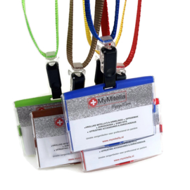 Billy Pashouder / badgeholder + Lanyard - Blauw
