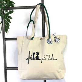 Canvas Tas - paraveterinair of diergeneeskunde - NATUREL