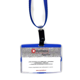 Billy Pashouder / badgeholder + Lanyard - Blauw