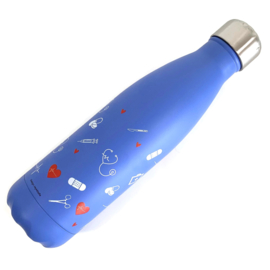 Dubbelwandige fles - ZORG symbolen - Lavendel