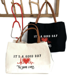 Canvas Verpleegkundige tas - Save Lives - Zwart