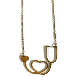 Collier-Ketting zorgprofessional Stethoscoop - goud