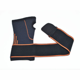 Pols Hand Duimbandage zwart/oranje