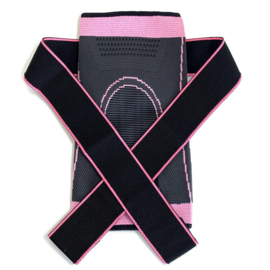 Elastische kniebandage sportbrace Roze/grijs